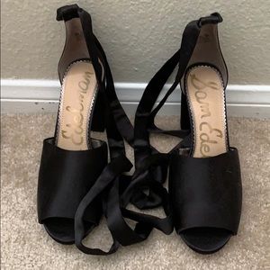 Never worn Lace Up Satin Sam Edelman heels